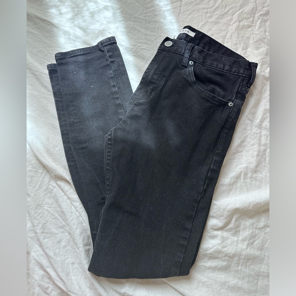 black mens skinny ripped jeans 31x32 pacsun
